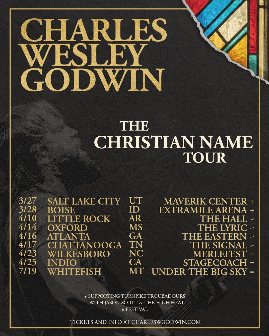 Charles Wesley Godwin The Christian Name Tour Poster 2026